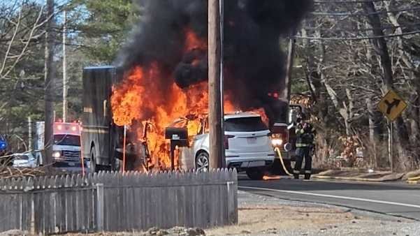 Woman killed in fiery UPS truck, SUV head-on crash in Mass. - WCVB Boston