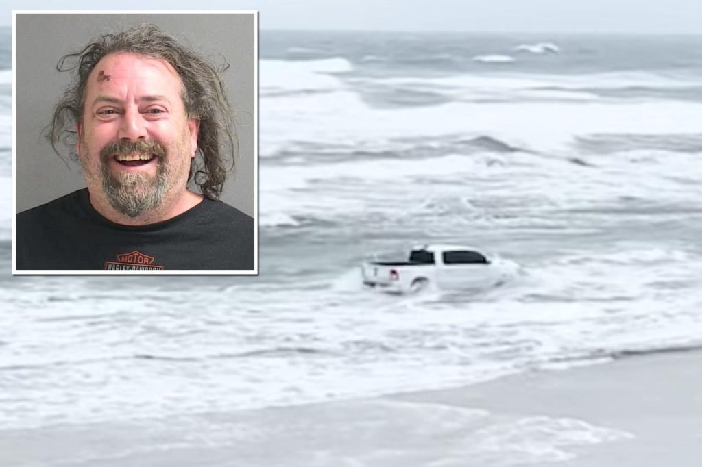 Laughing driver arrested after plowing truck into ocean: 'Not my fault the truck don't surf' - New York Post