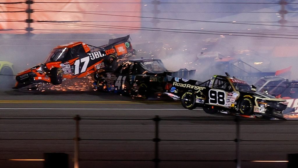 Truck flips as Daytona race ends in huge wreck - NBC Sports