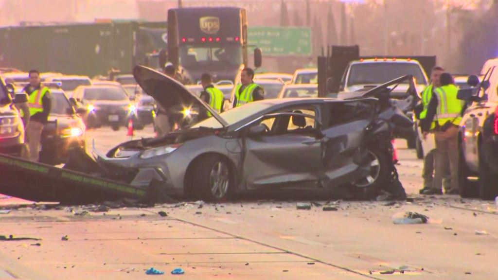 Fatal crash closed lanes on WB 10 Freeway in San Gabriel - KTLA Los Angeles