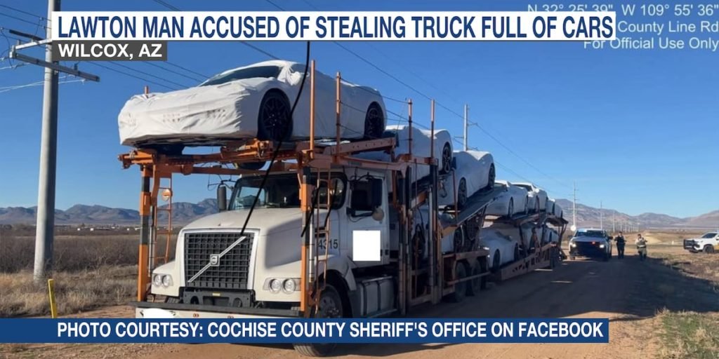 Lawton man steals truck full of sports cars in Arizona - KSWO