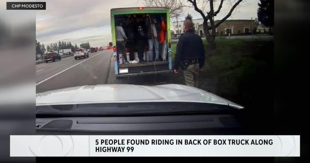 5 people found riding in the back of box truck along Highway 99 - CBS Sacramento