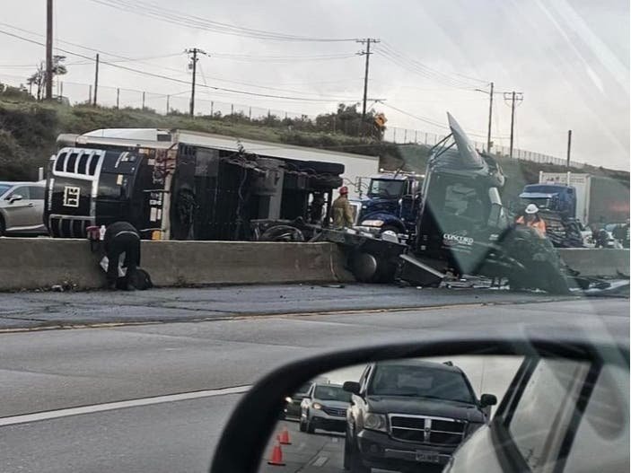 Big-Rig Crash Delays I-10 Traffic Through Pass Area For Hours: CHP - Patch