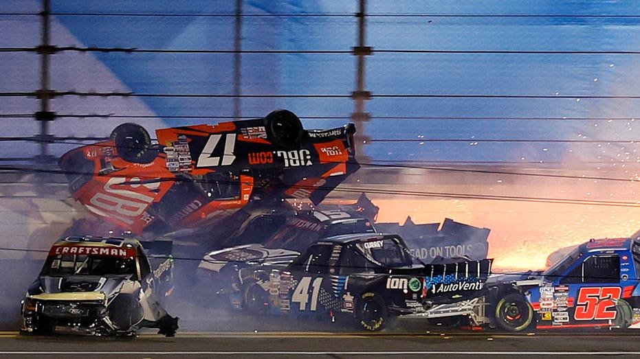 NASCAR truck goes airborne in fiery 12-vehicle wreck at Daytona - Fox News
