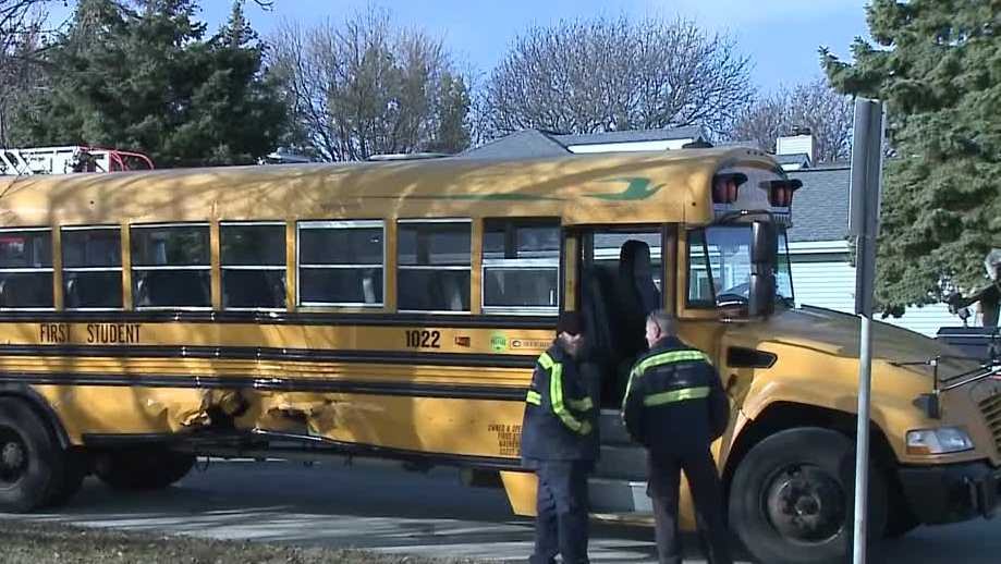 Dump truck slams into Waukesha school bus with kids on board - WISN Milwaukee