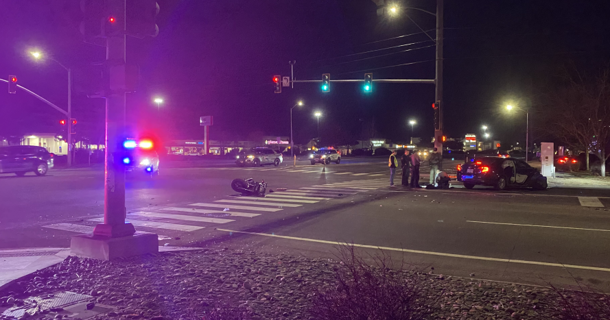 Three Injured in Crash Involving a Motorcycle and a Car - KTVN