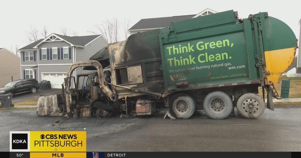 Homes damaged after garbage truck bursts into flames - CBS Pittsburgh