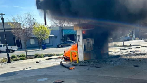 Motorcyclist injured after fire at Ceres gas pump, fire department says - KCRA Sacramento