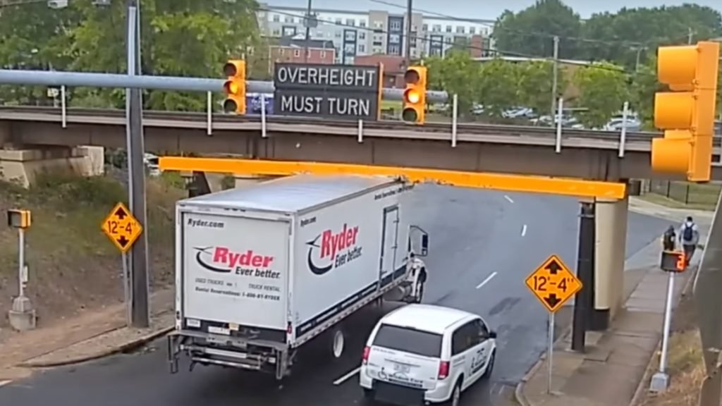 Box Truck's Lid Gets Perfectly Peeled in Oddly Satisfying 11-Foot-8 Bridge Video - The Drive
