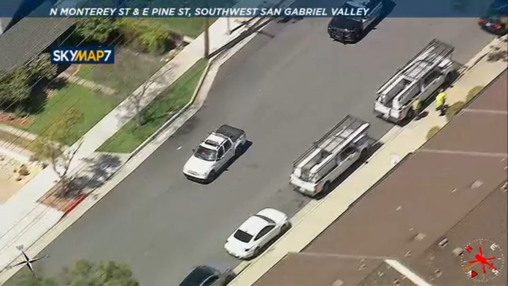 Chase: Driver in pickup truck leading police on pursuit in Alhambra - KABC-TV