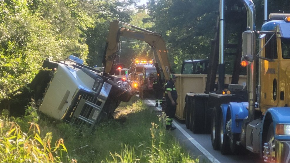 Truck carrying hot asphalt tips over, closing Berkeley County road for 'several hours' - ABC NEWS 4