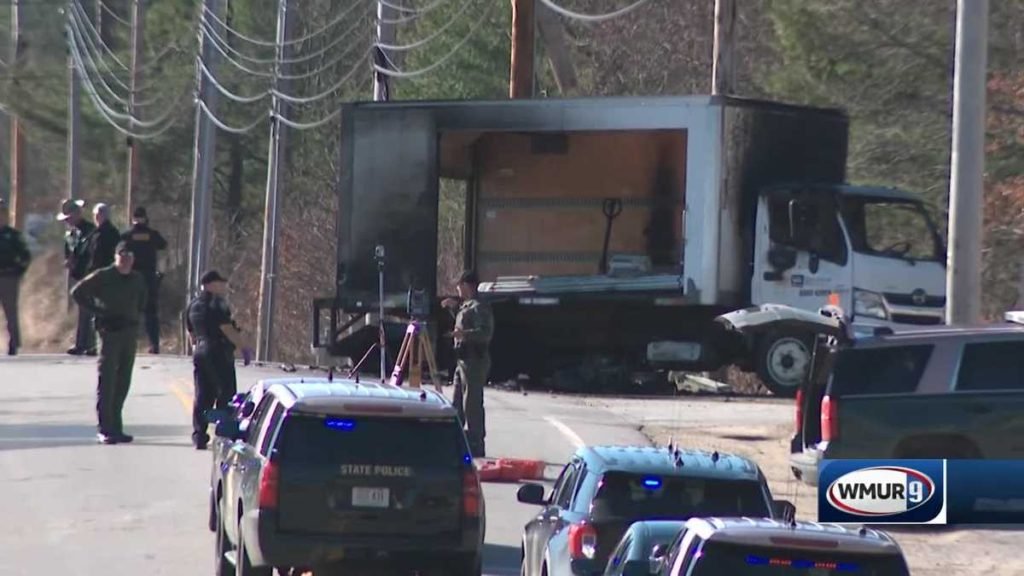 Person killed when motorcycle crashes into box truck in Bow - WMUR Manchester