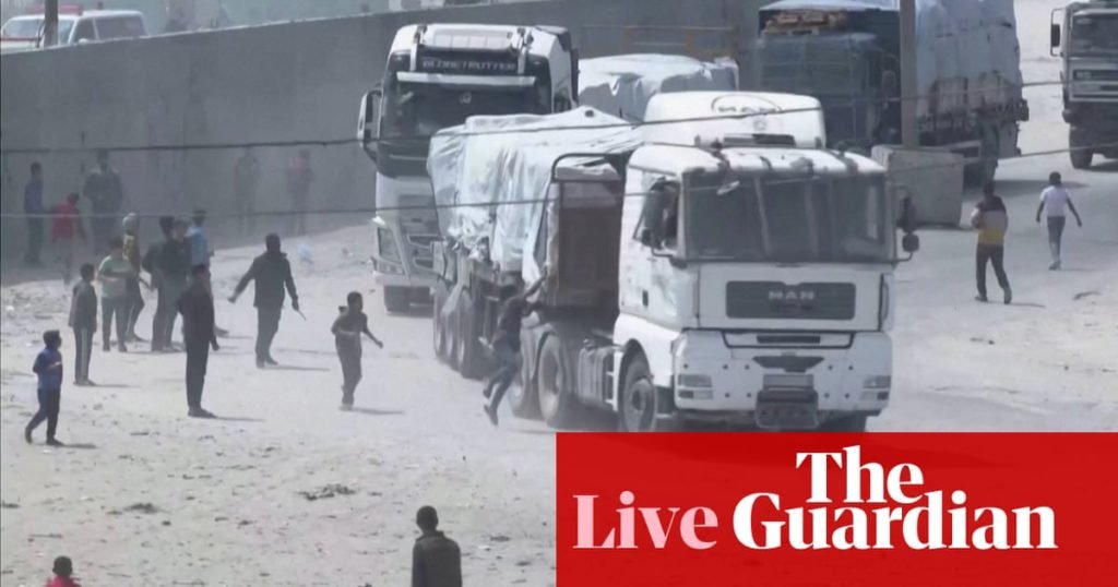 Middle East crisis live: Israel and US say number of aid trucks into Gaza increasing - The Guardian
