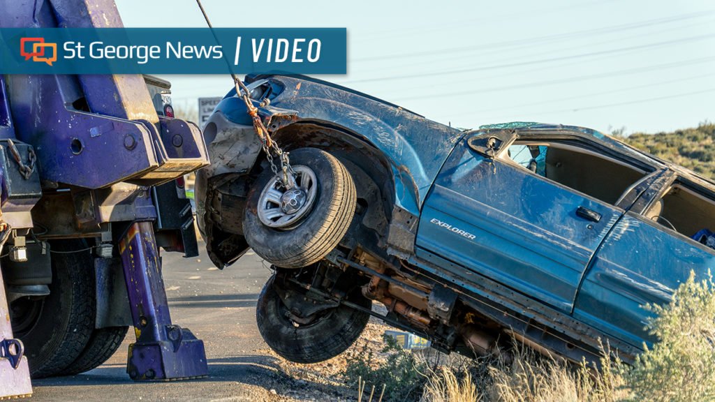 Man rolls truck towing oversized load, crashes through fence near Dixie Rock - St. George News