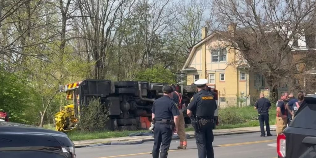 Road closed after fire truck flips in West Price Hill - FOX19