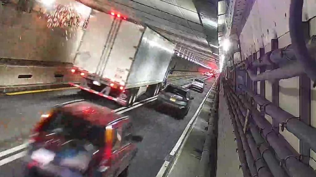 Again?! Over height truck gets stuck inside Sumner Tunnel - WCVB Boston