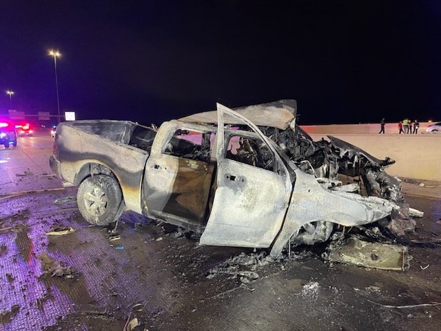 Driver killed after truck crashes, becomes fully engulfed in flames in American Fork - ABC4.com