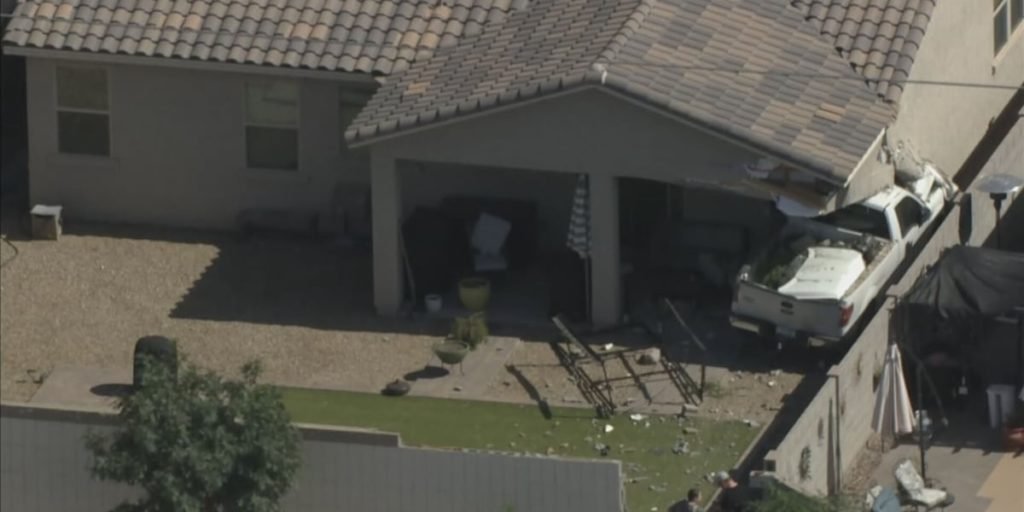 Pickup truck driver slams through wall, crashes into south Phoenix home - Arizona's Family