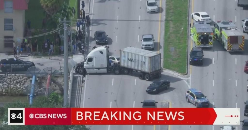 Police: Pedestrian struck by truck in Opa-locka - CBS Miami