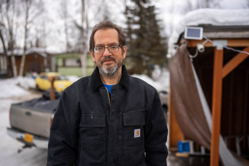 Timothy Hoffman stands outside his home on Tuesday, Nov. 28, 2023 in Anchorage’s Russian Jack neighborhood. Hoffman’s daughter Cynthia was 19 years old when she was killed in 2019. (Loren Holmes / ADN)