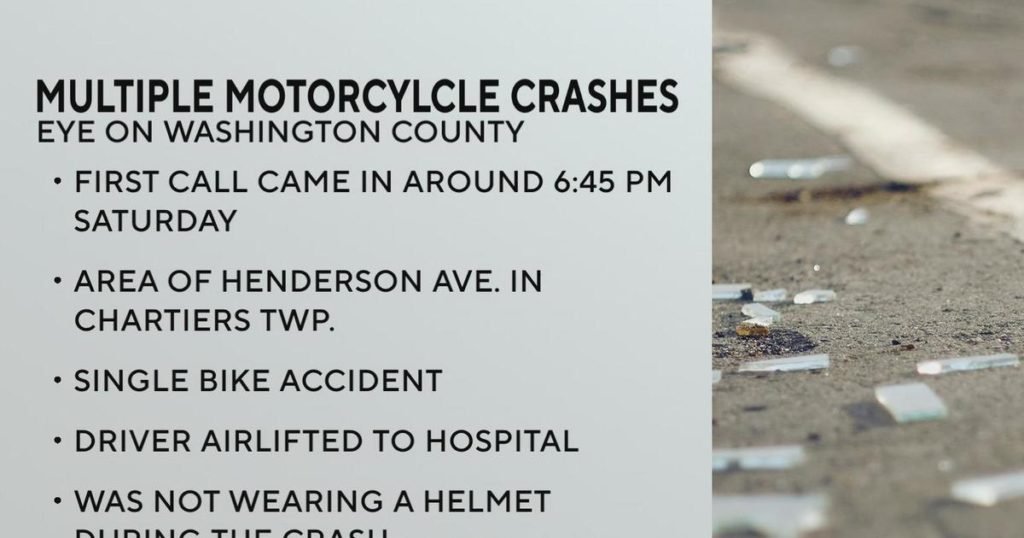 Separate motorcycle crashes send 2 people to hospital - CBS News