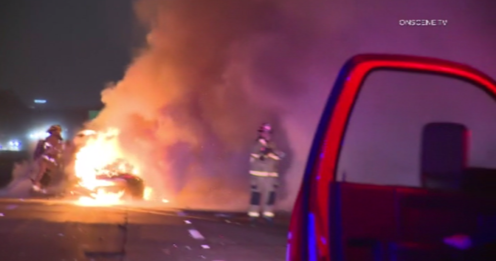 2 killed in fiery crash on 405 Freeway near Culver City - CBS Los Angeles