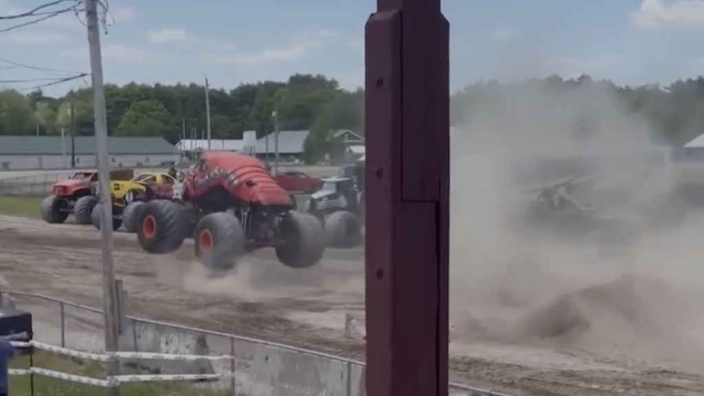 VIDEO: Monster truck clips power line at Maine show - WBAL TV Baltimore