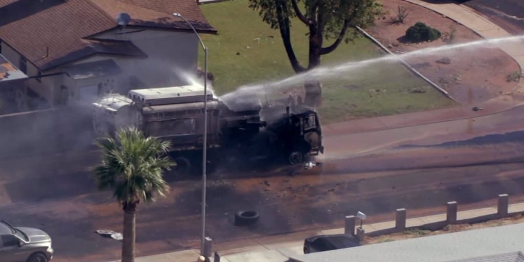 Homes evacuated after garbage truck catches on fire in Mesa - Arizona's Family